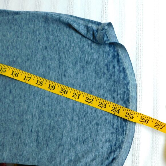 Modern Lux Women's Small Burnout L/S Knit Graphic Tee Blue-Gray Light Weight NWT - Picture 10 of 11